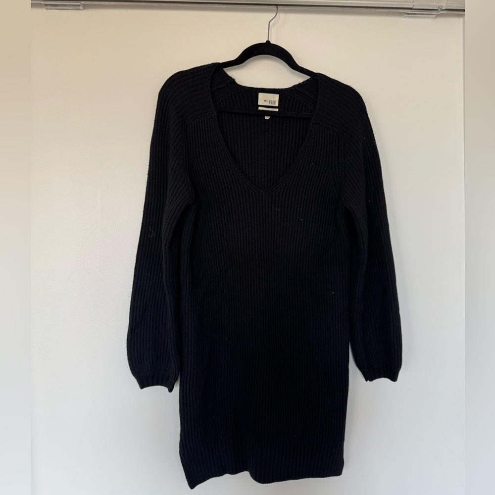 Aritzia Wilfred Free 100% Wool Black Sweater Dress - Picture 2 of 4